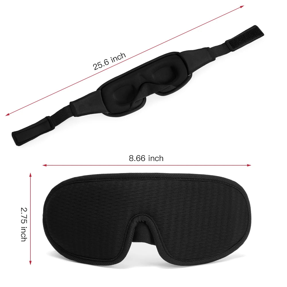 3D Padded Sleep Mask – Light-Blocking Eye Cover