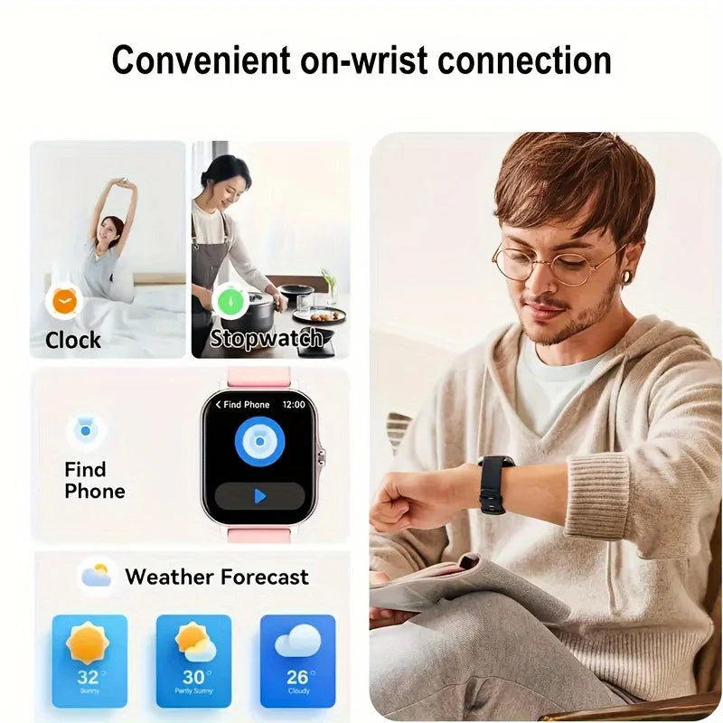 KESHUYOU 2025 Smart Watch – Call, Message, Sport & Sleep Monitor for Men & Women