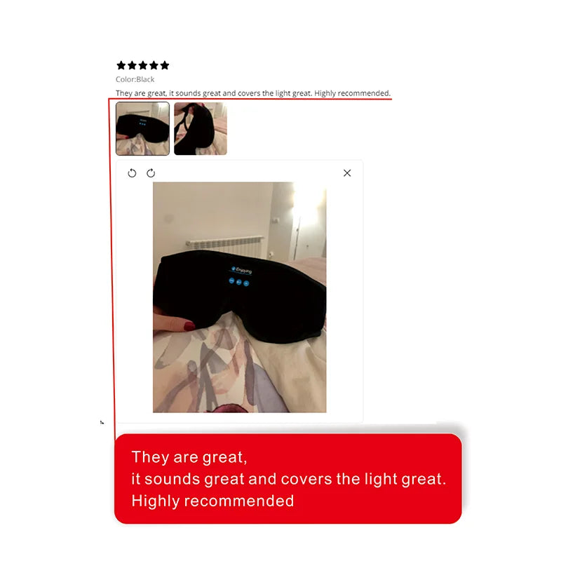 Bluetooth Sleep Headphones Mask – 3D Eye Mask with HD Speakers