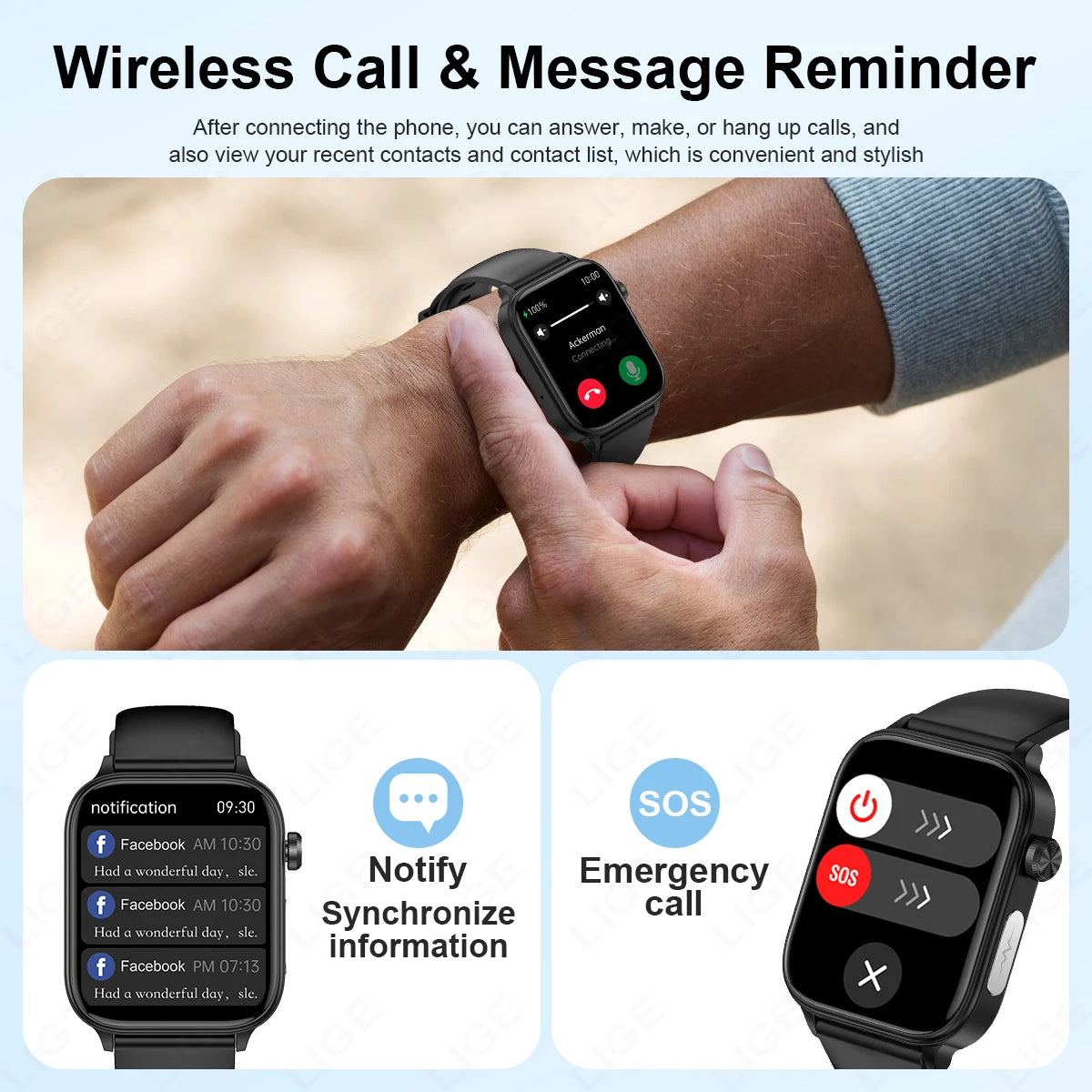 LIGE 2025 Smart Watch – ECG+PPG AI Health Diagnose Tracker for Men & Women