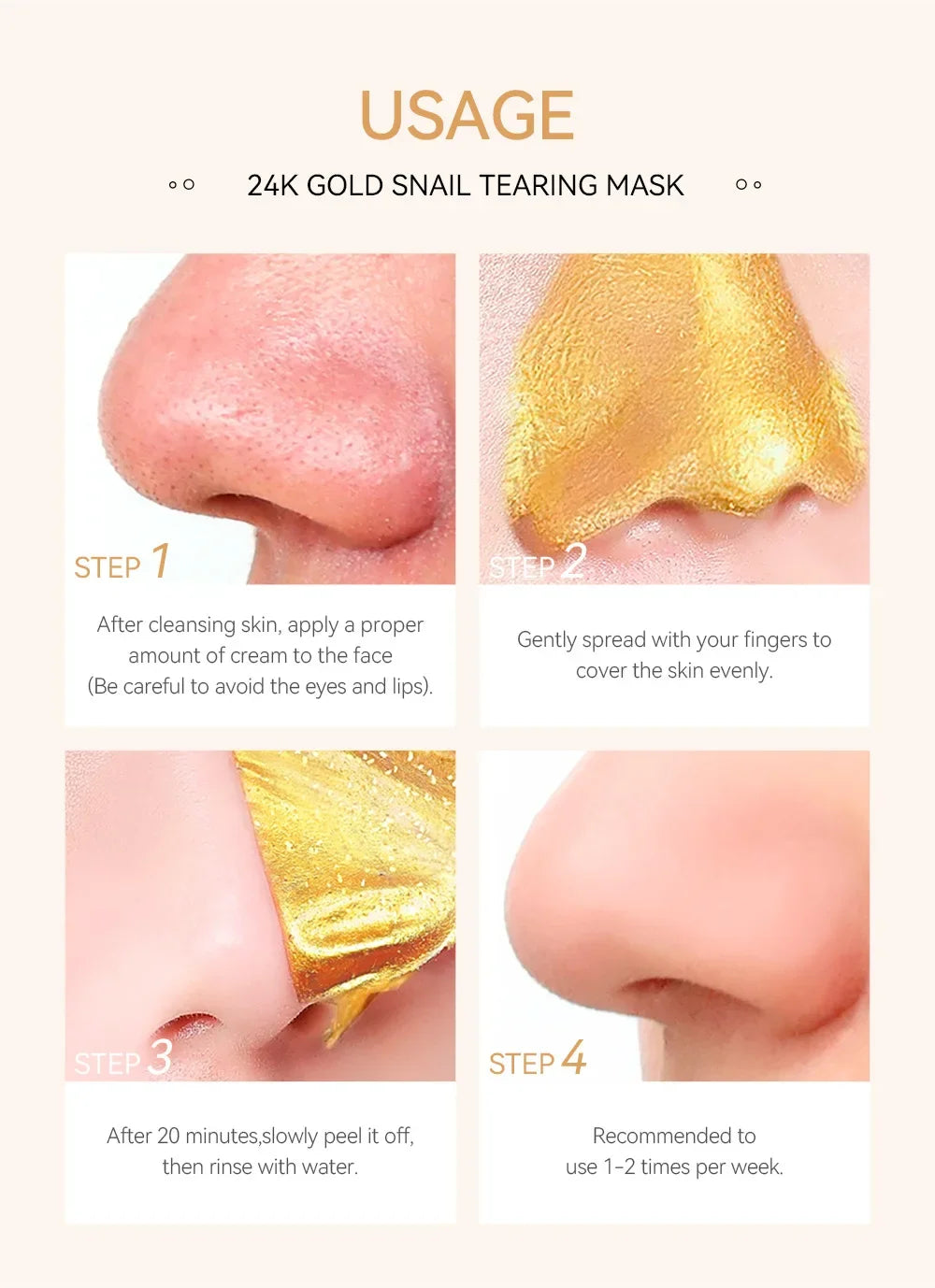 LAIKOU 24K Gold Sakura Peel-Off Face Mask – Anti-Wrinkle & Blackhead Removal