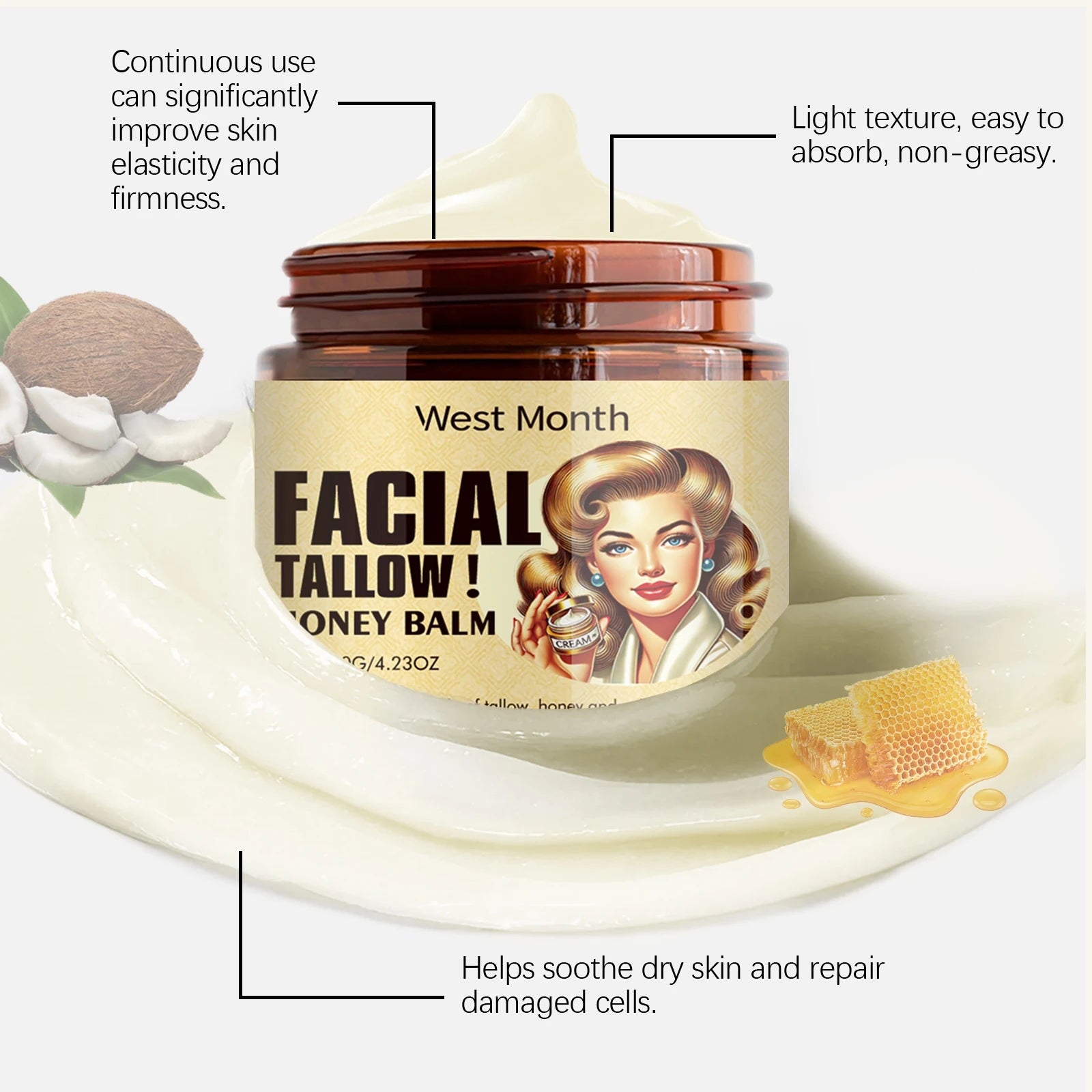 Beef Tallow Moisturizing Face Cream