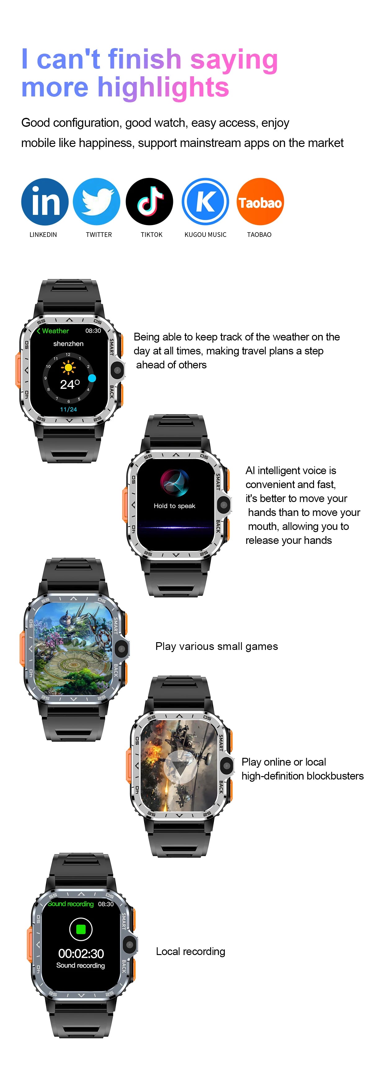 Roid Smart Watch – GPS, Dual Camera, 16+64G Storage, NFC, 4G SIM & WiFi