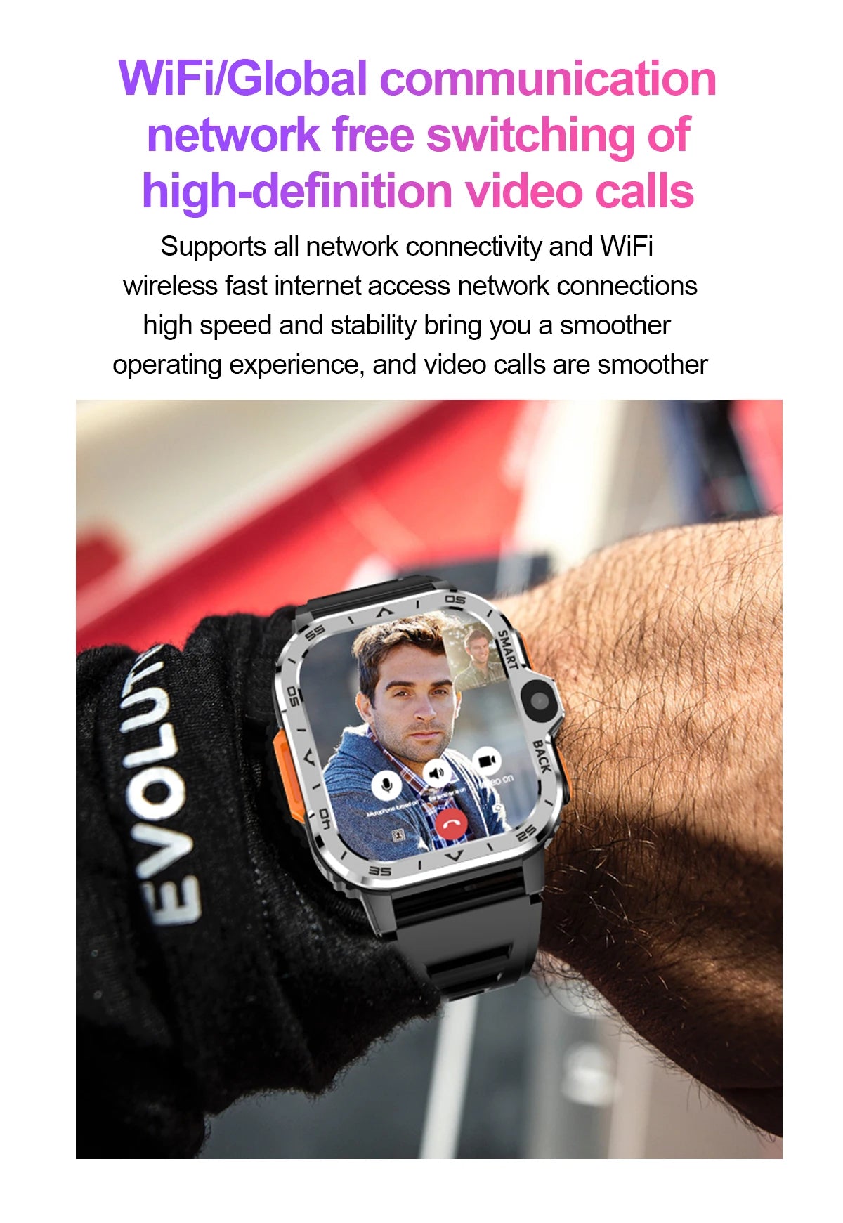 Roid Smart Watch – GPS, Dual Camera, 16+64G Storage, NFC, 4G SIM & WiFi