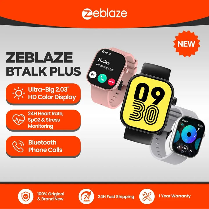 Zeblaze Btalk Plus Smartwatch – 2.03" HD Display, Voice Calling & Fitness Tracker