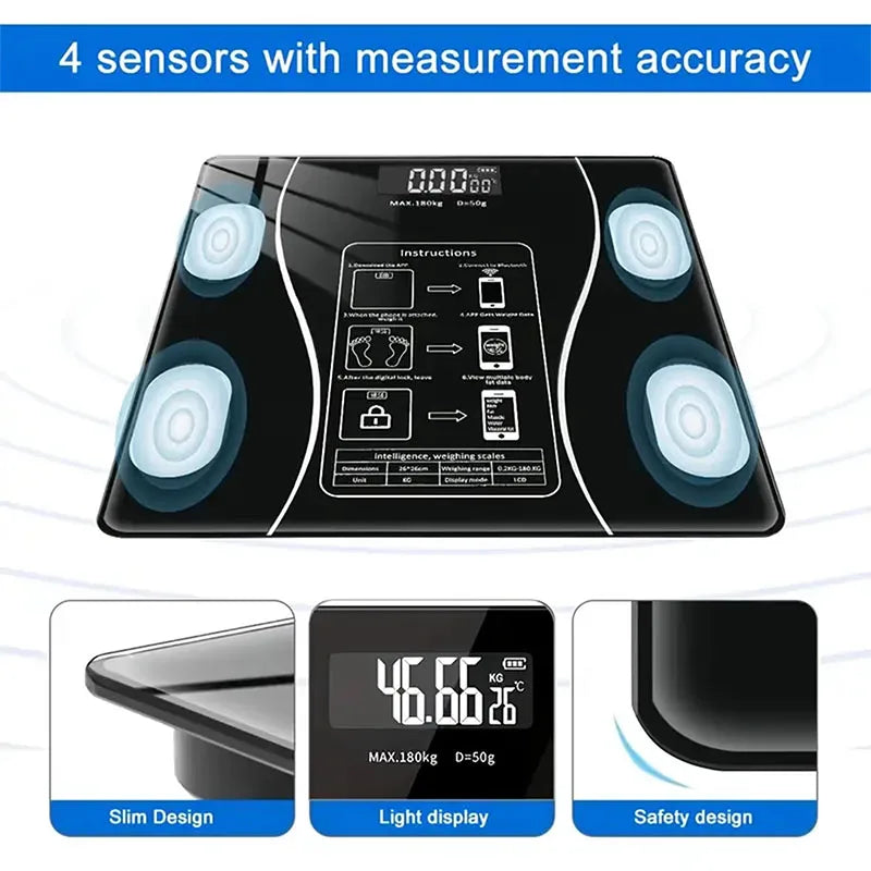 Bluetooth Body Fat Scale – High-Precision Smart Weight Scale with App