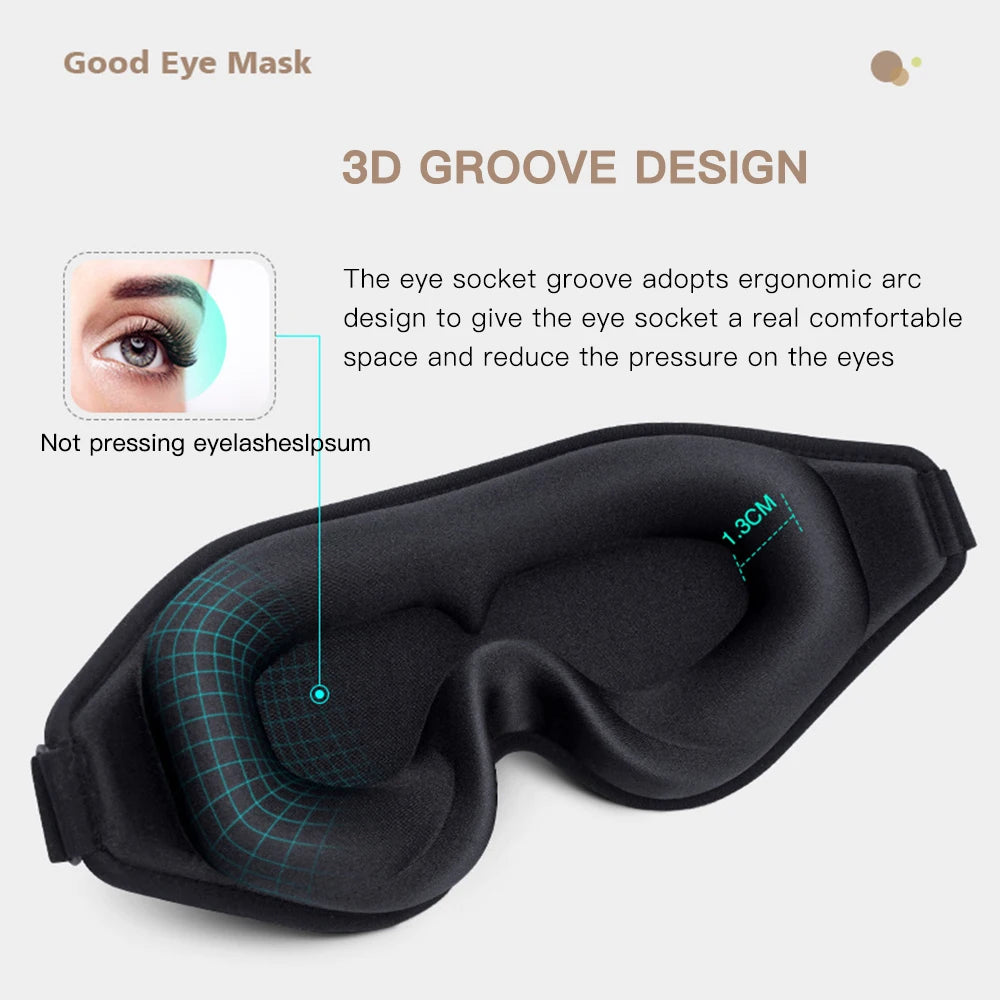 3D Memory Foam Sleep Mask – Light-Blocking Eye Cover