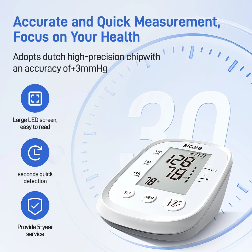 AICARE Automatic Upper Arm Blood Pressure Monitor