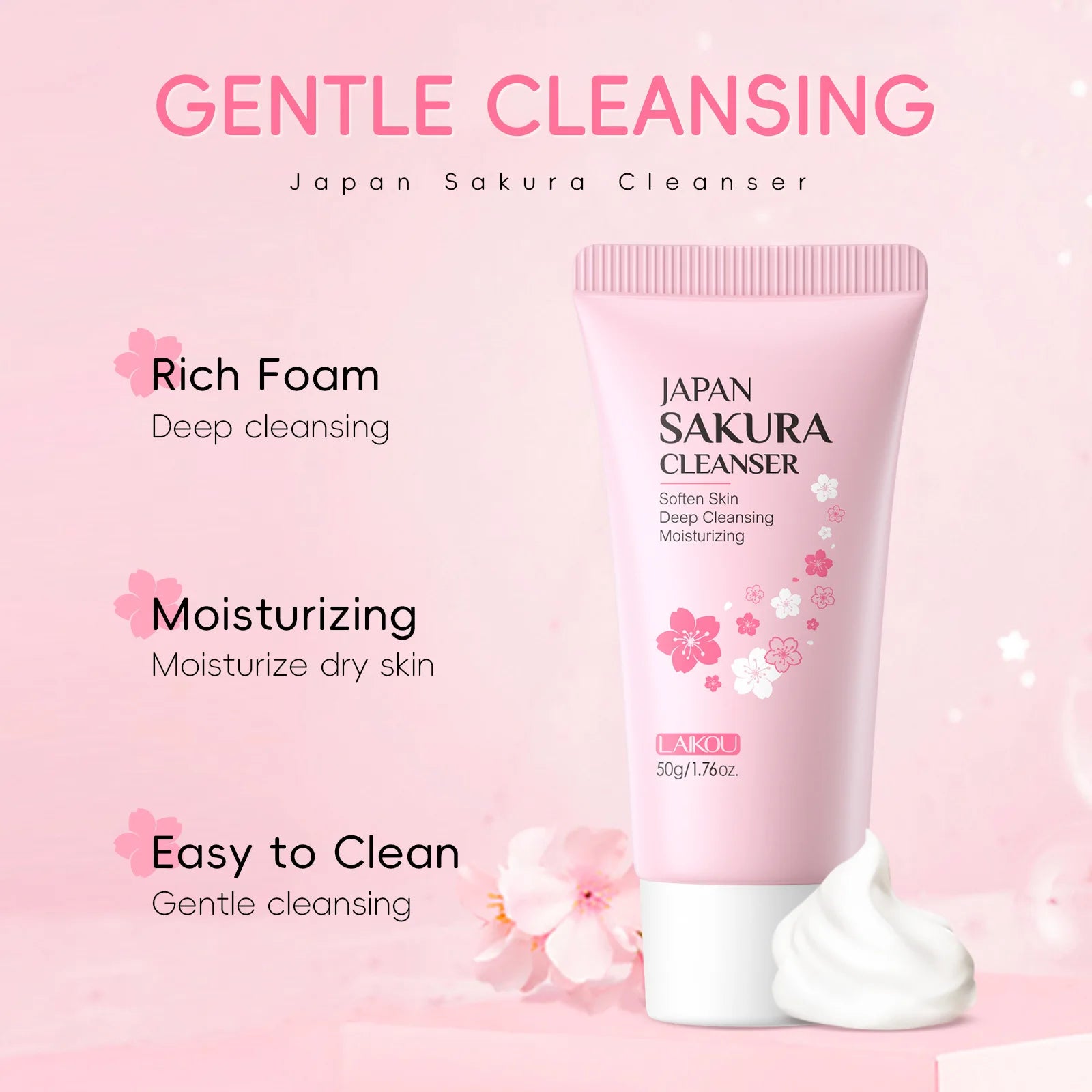 LAIKOU Sakura Gentle Face Cleanser 50g