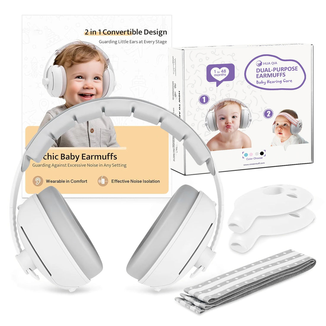 2-in-1 Baby Noise-Reduction Earmuffs