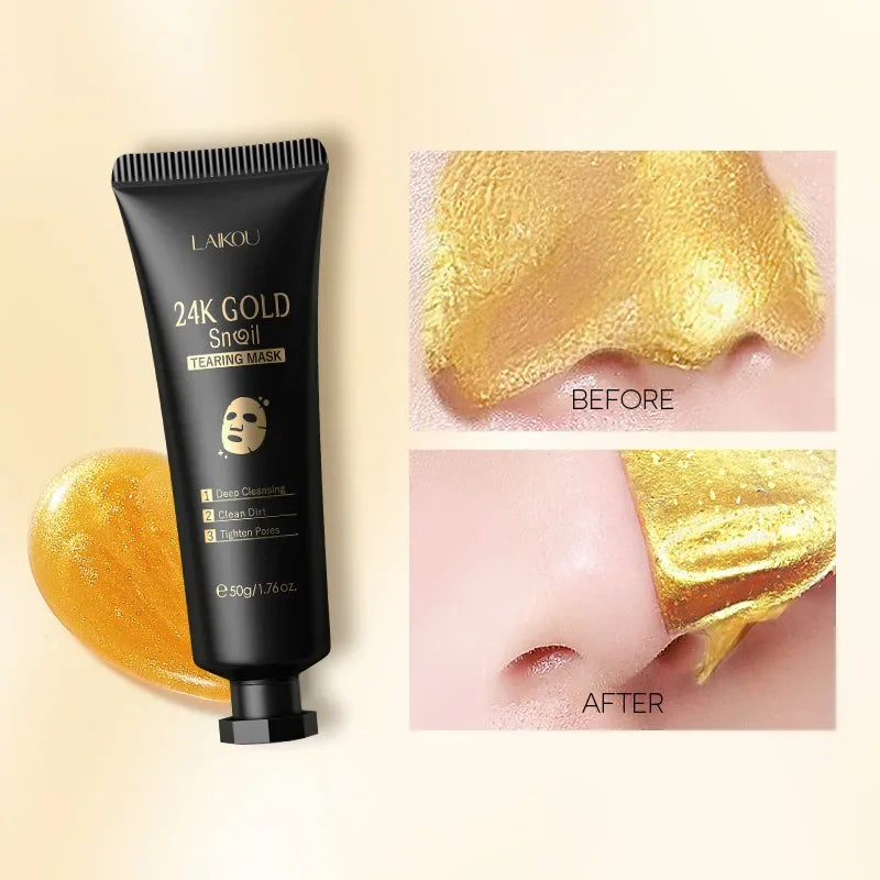 LAIKOU 24K Gold Sakura Peel-Off Face Mask – Anti-Wrinkle & Blackhead Removal