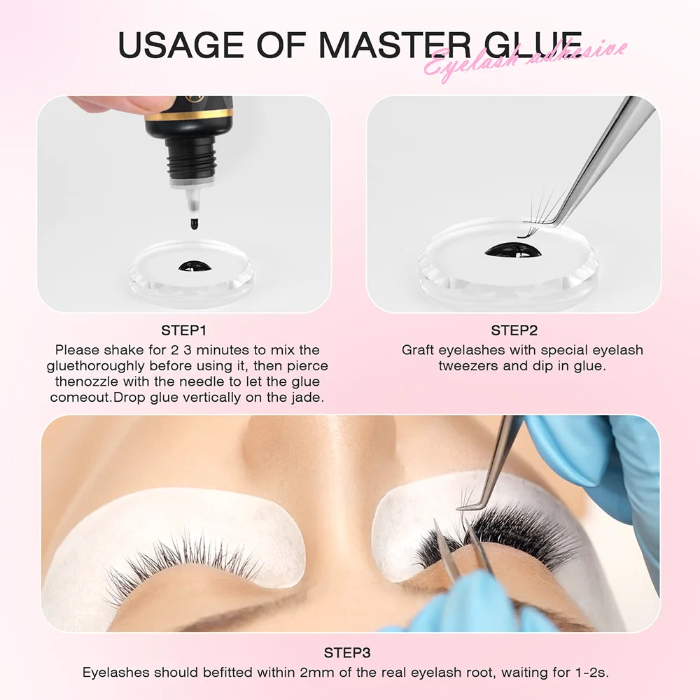 MAYOOC 0.3s Eyelash Extension Glue – Fast Dry Black Lash Adhesive for Sensitive Eyes