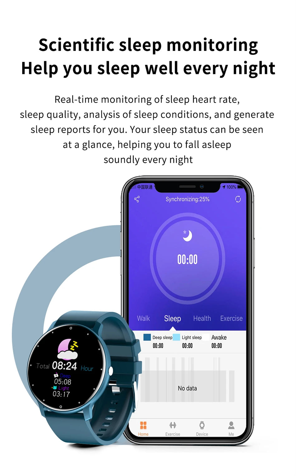 LIGE Full Touch Sport Smart Watch