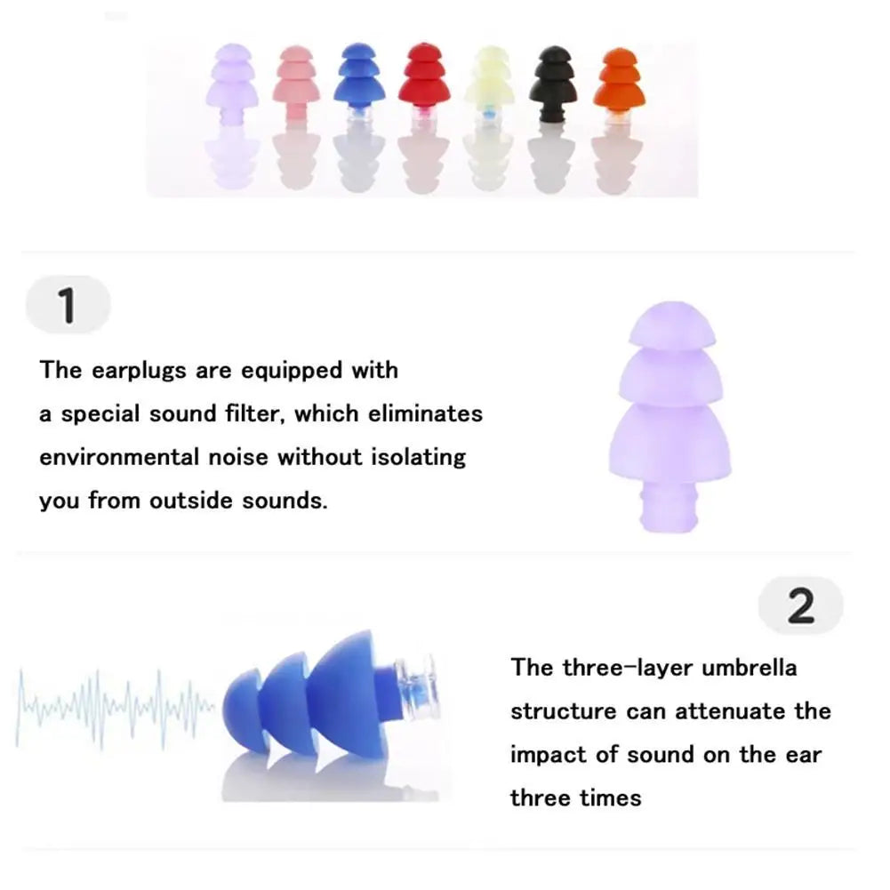 Silicone Noise Reduction Earplugs – Sleep & Soundproof Protection
