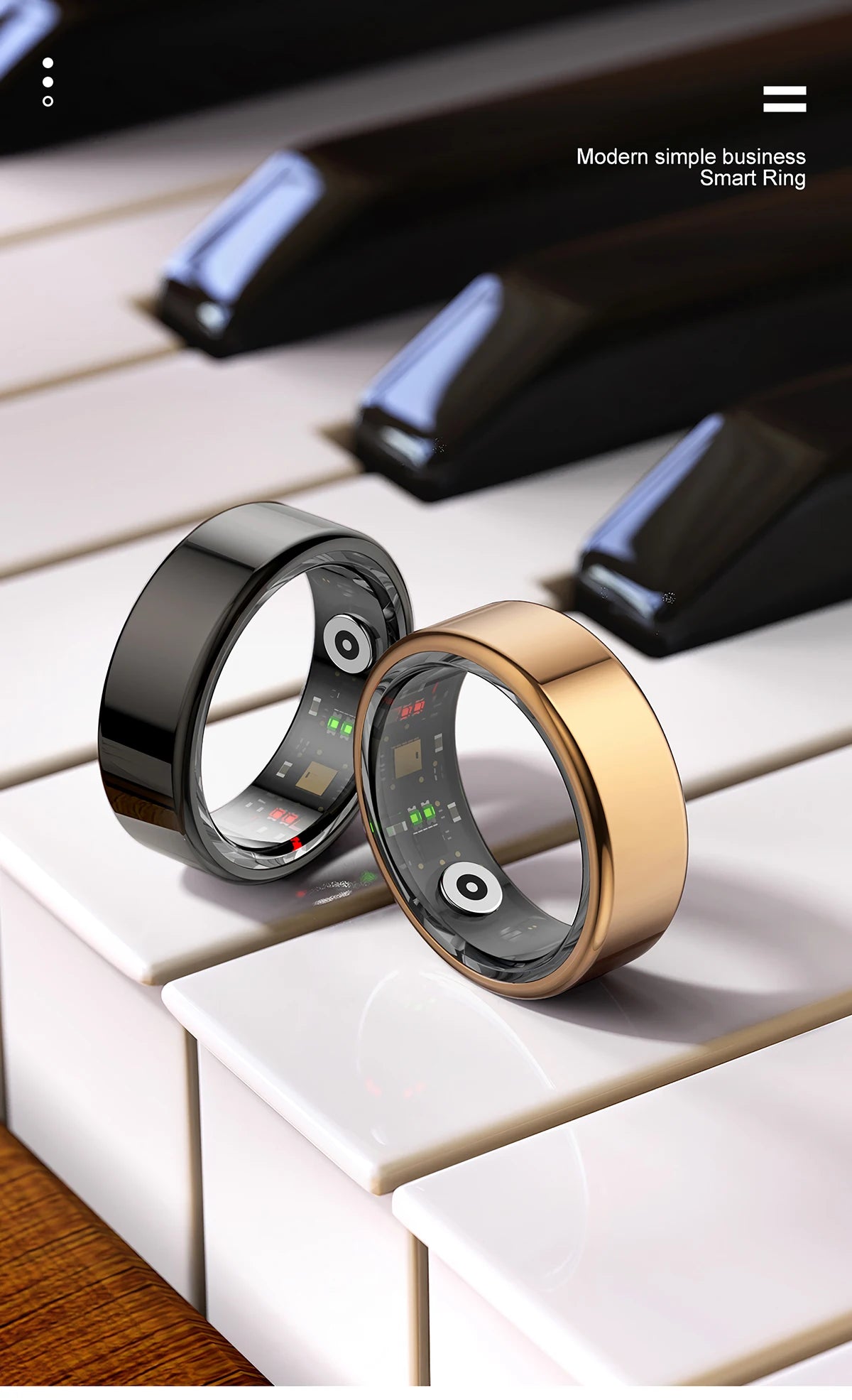 AMZMAX R02 Smart Ring – Fitness Tracker, Multi-Sport Modes, Waterproof