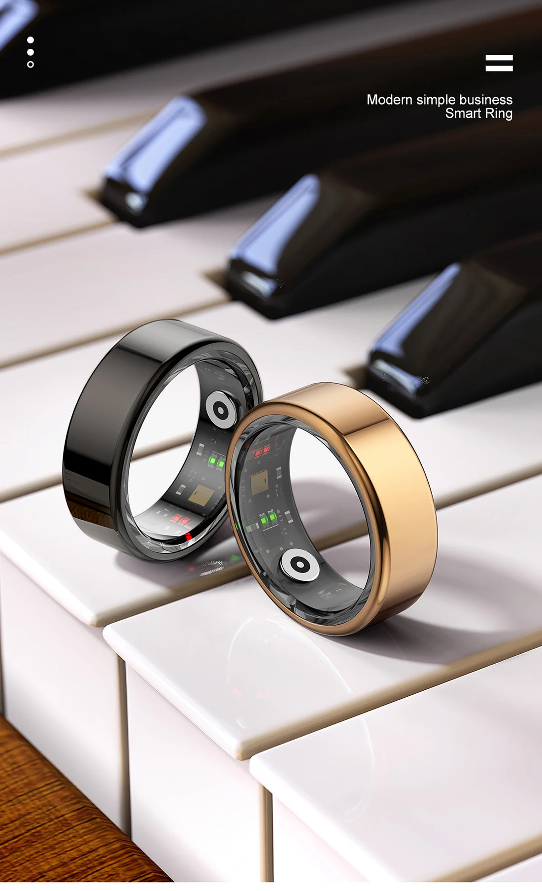 AMZMAX R02 Smart Ring – Fitness Tracker, Multi-Sport Modes, Waterproof