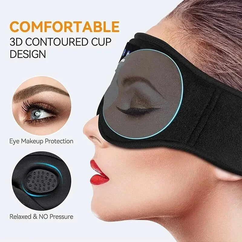 Bluetooth Sleep Headphones Eye Mask – 3D HD Speakers