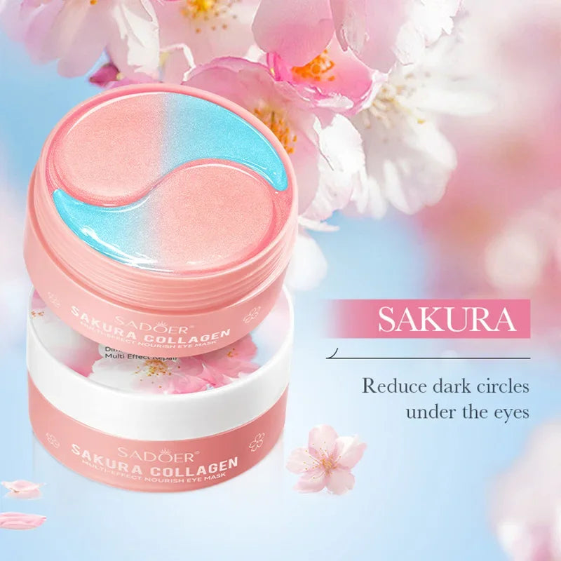 SADOER Sakura Collagen Eye Mask – 60pcs Dark Circle & Eye Bag Removal