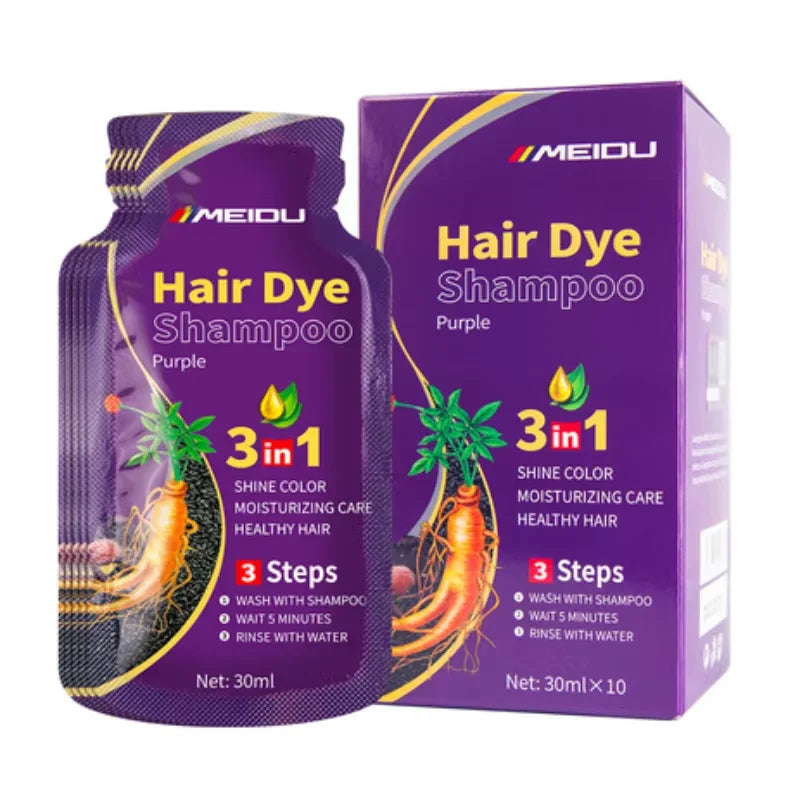 3-in-1 Herbal Black Hair Dye Shampoo & Conditioner