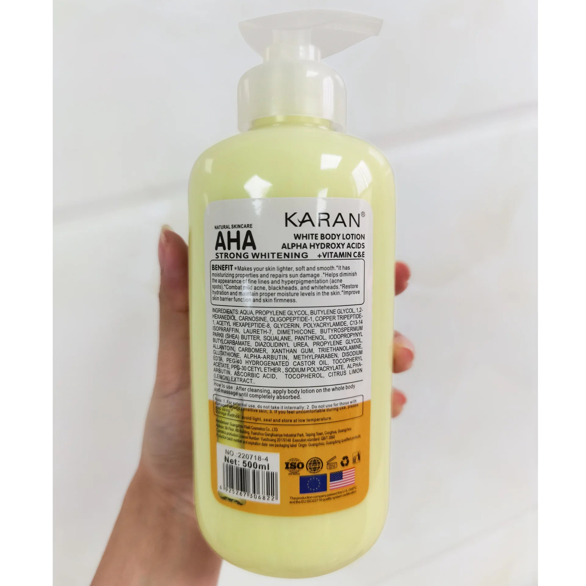 500ml Whitening Body Cream with Vitamin C & E