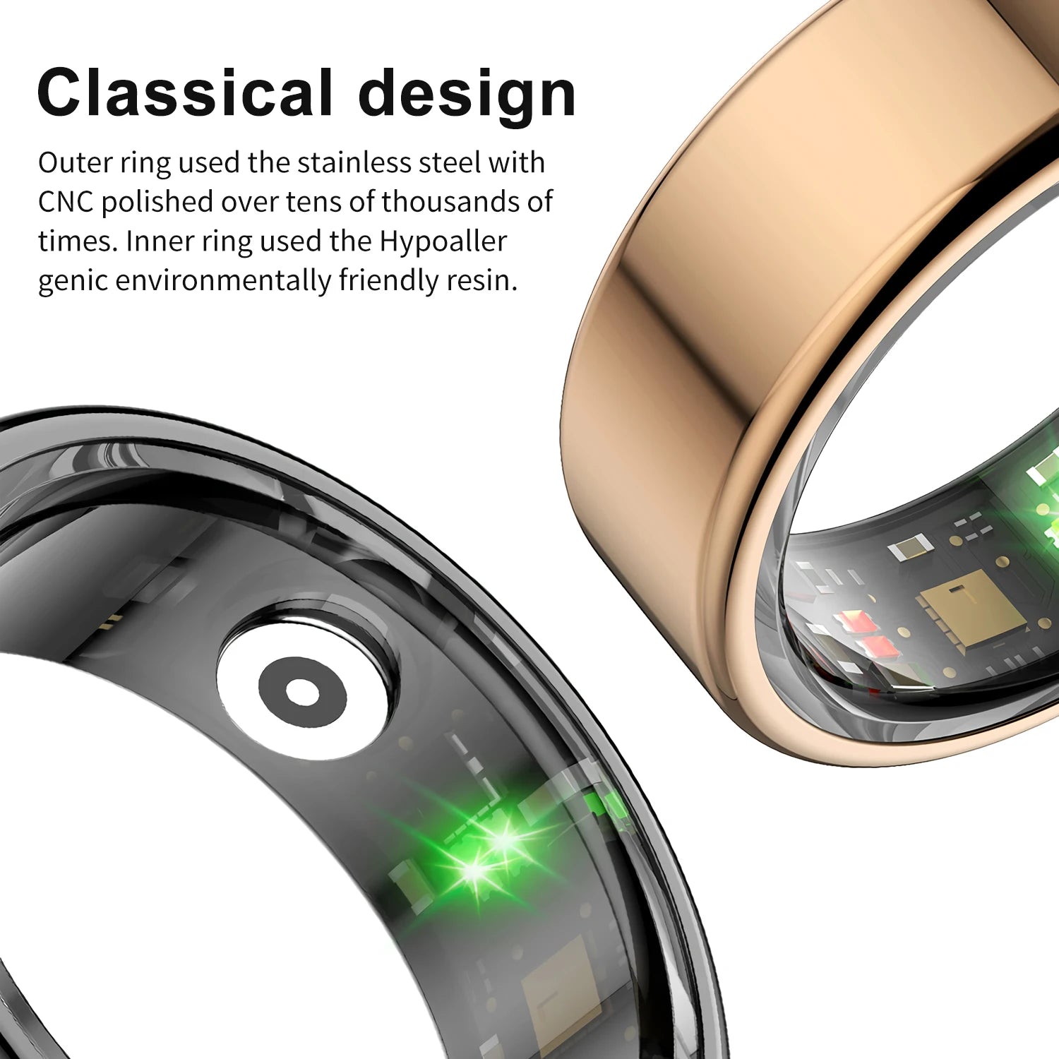AMZMAX R02 Smart Ring – Fitness Tracker, Multi-Sport Modes, Waterproof