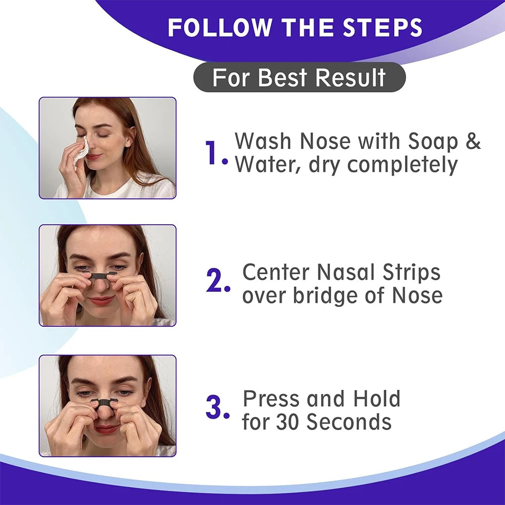 Black Extra Strength Nose Strips – Anti-Snoring