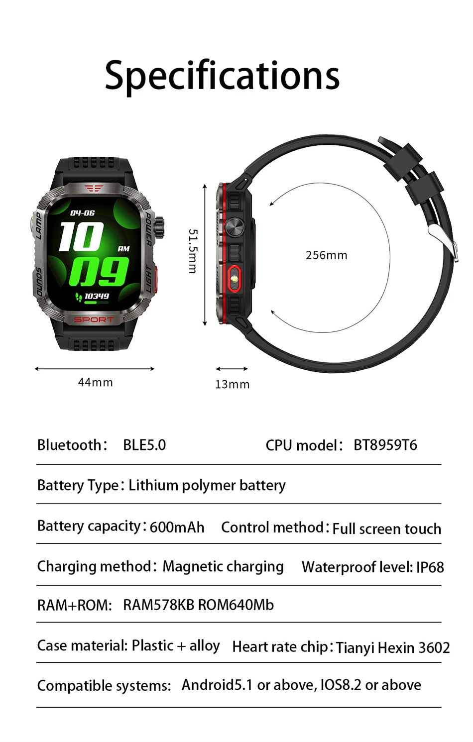 Military GPS Smart Watch – Outdoor Sports Tracker